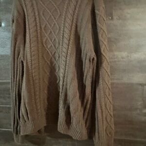 Cozy Brown Cable Knit Sweater